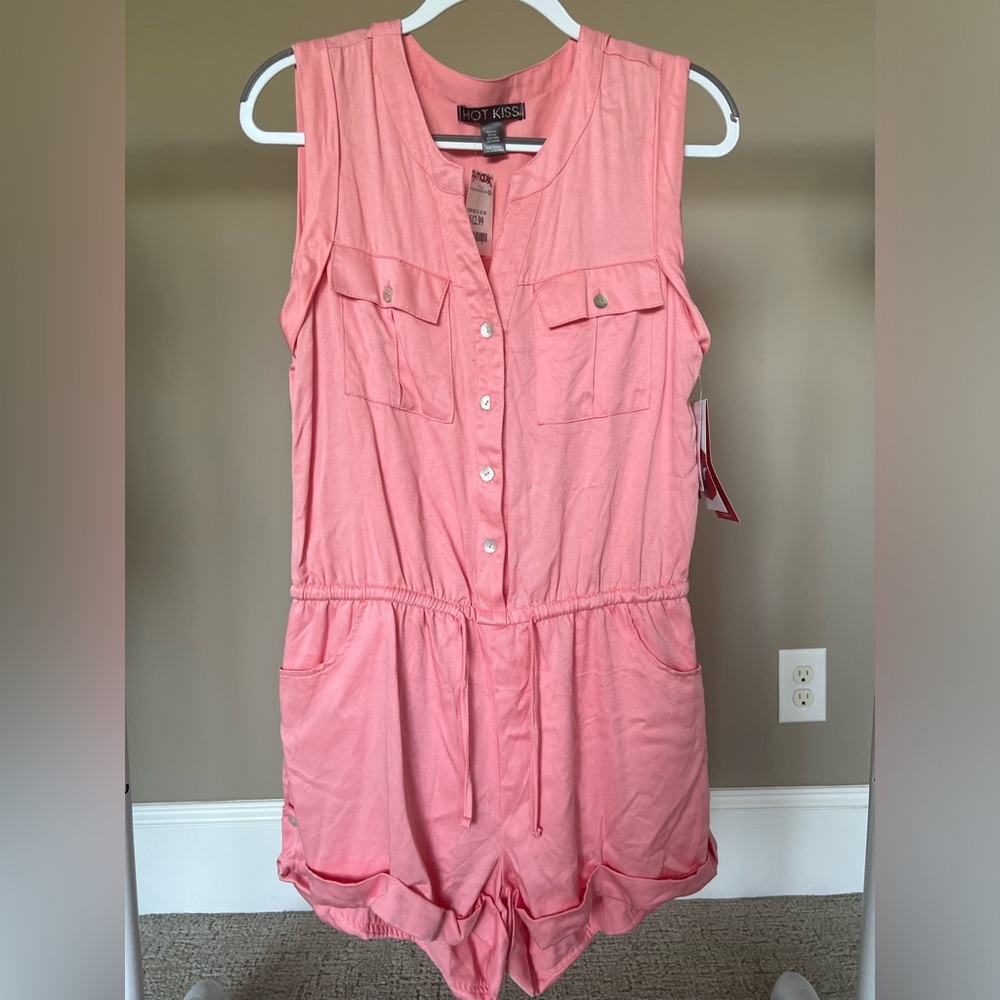 Coral Pink Romper (New with Tags)